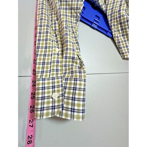 Peter Millar Button Down Mens XL Olive Green Checks Plaid Long Sleeve Business - Picture 8 of 10